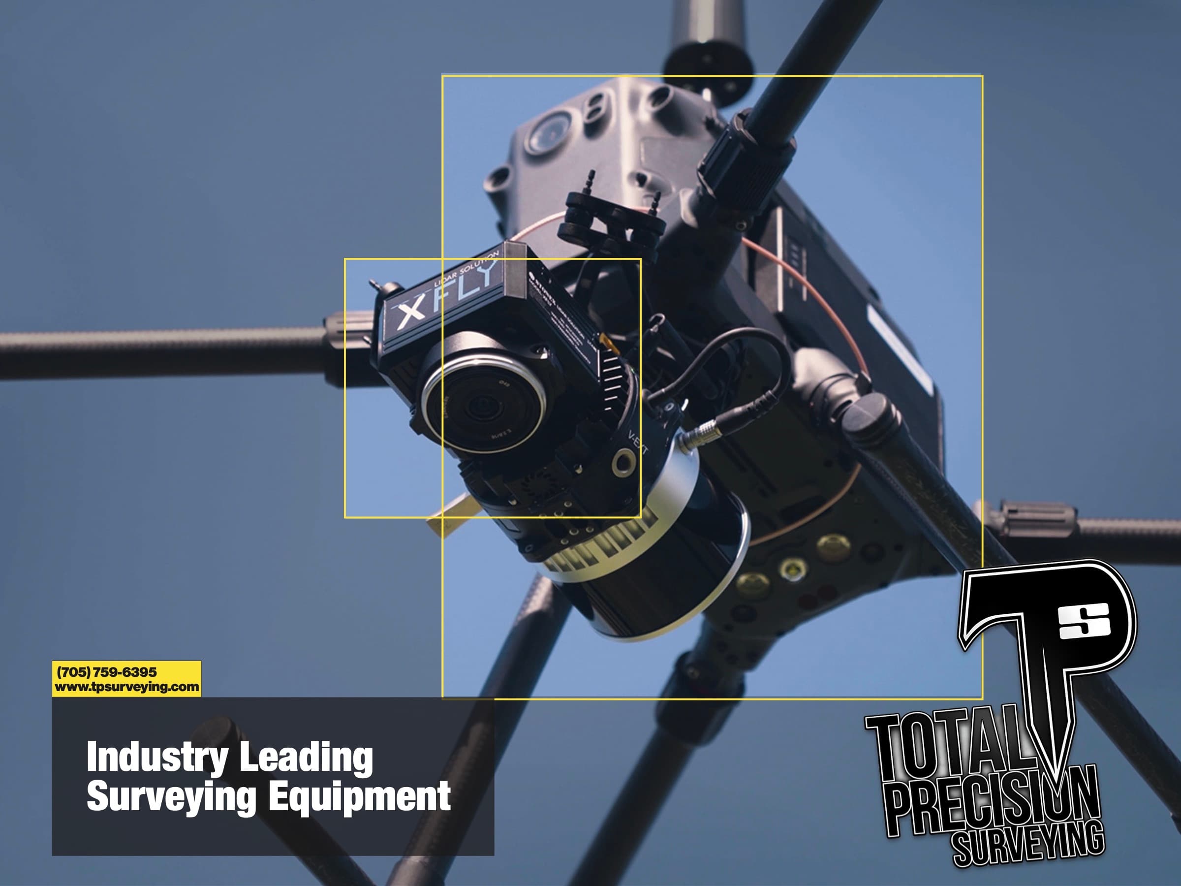 Drone carrying an XFLY LiDAR sensor — Total Precision Surveying: Industry Leading Surveying Equipment, (705) 759-6395, www.tpsurveying.com